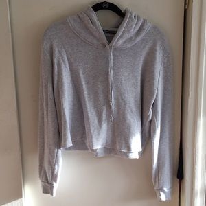 grey cropped hoodie